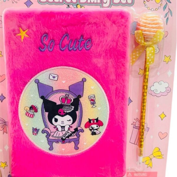 Cute Plush Secret Diary Set for Kids (Cartoon Design)
